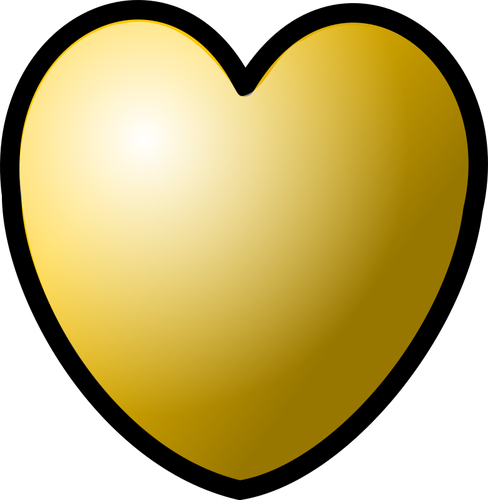 Illustration vectorielle de coeur or avec bordure Ã©paisse