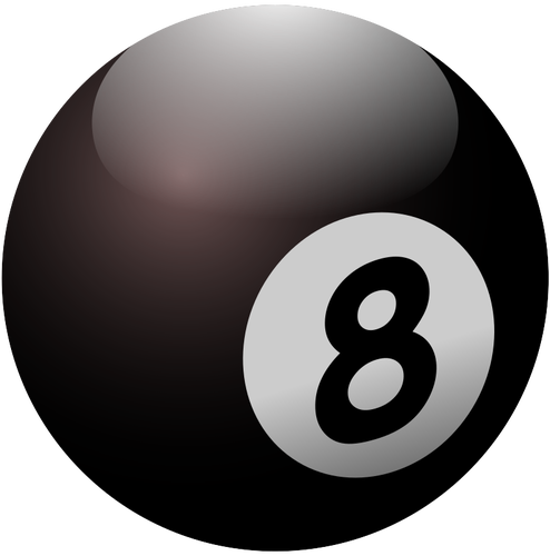 Vector Illustrasjon av billiard ball nummer Ã¥tte