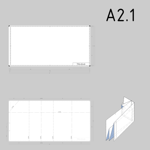 A2. 1 GrÃ¶ÃŸe technische Zeichnungen Papier Vorlage Vektor-ClipArt