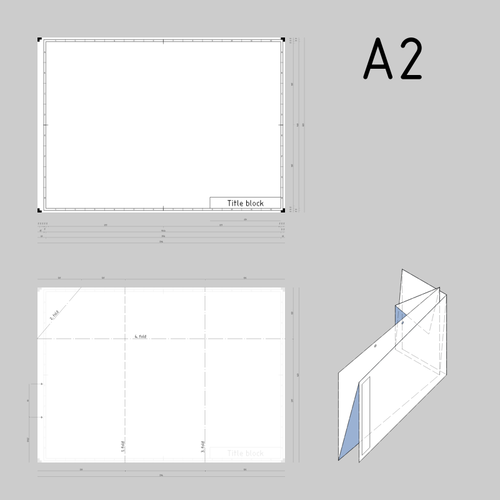A2 taille dessins techniques papier modÃ¨le vectoriel