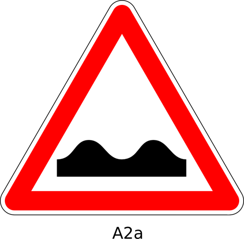 Grafika wektorowa o wyboistej drodze znak drogowy trÃ³jkÄ…tny
