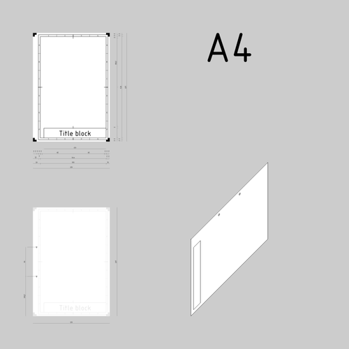 A4 tamanho papel de desenhos tÃ©cnicos modelo imagem vetorial