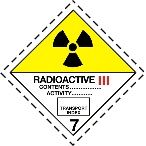Simbolo radioattivo tavola