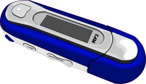 Seni klip biru MP3 player vektor