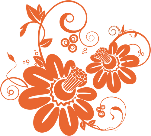Deux fleurs orange vecteur dessin