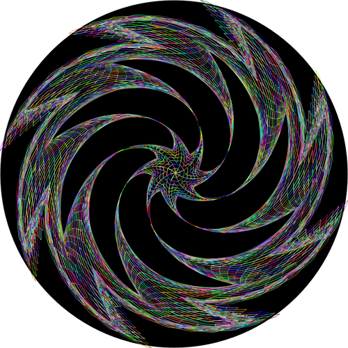 Abstrak vortex dengan warna-warni rincian