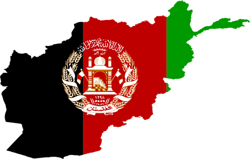 Flaga Afganistanu i mapy