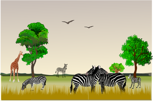 Africane wildlife peisaj vector imagine