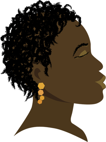 Afrikanske jenta med lukkede Ã¸yne profil vektortegning