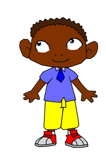 Cartoon afrikansk pojke