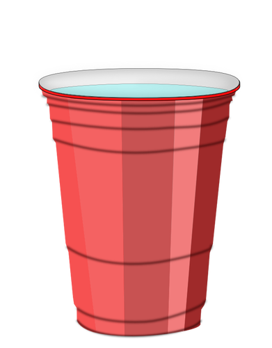 Rote Plastikbecher Vektor-ClipArt