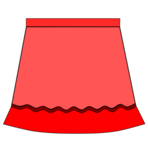 Desenho vetorial de saia vermelha