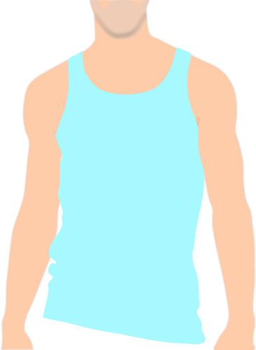 Vector miniaturi din partea de sus a corpului masculin cu o vesta pe