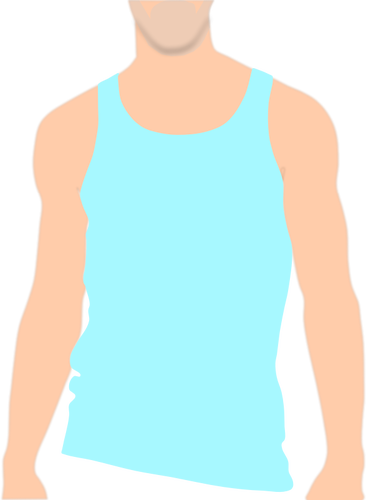 Vektor ClipArt-bilder av toppen av manliga kroppen med en vÃ¤st pÃ¥