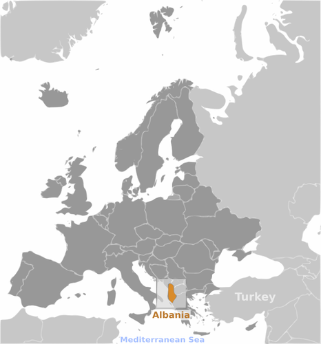 Etiket van de plaats van AlbaniÃ«