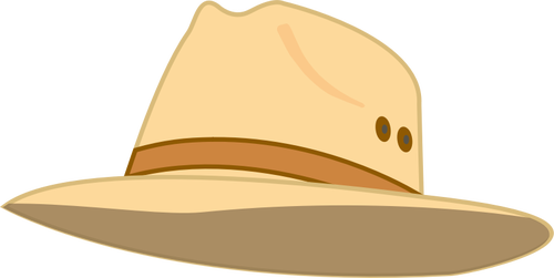 Illustrazione vettoriale di cerchio largo cappello beige