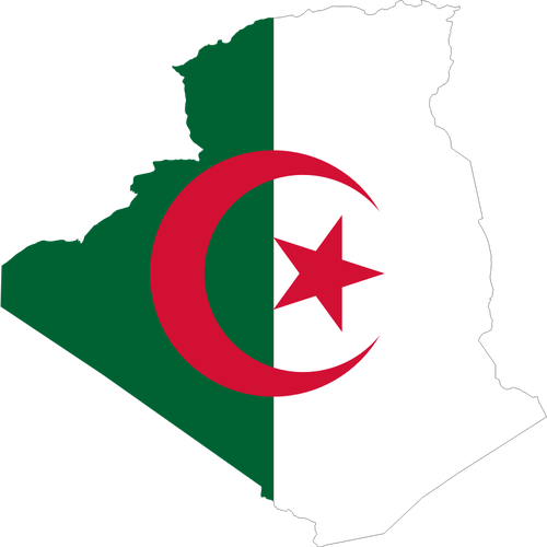 Mappa di bandiera Algeria