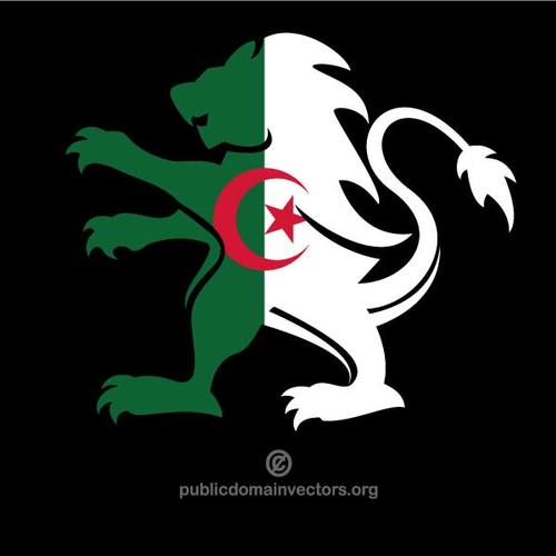 Leul heraldic cu drapelul Algeriei