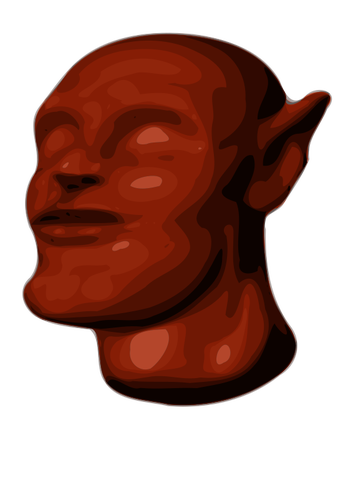 Cabeza de alien rojo