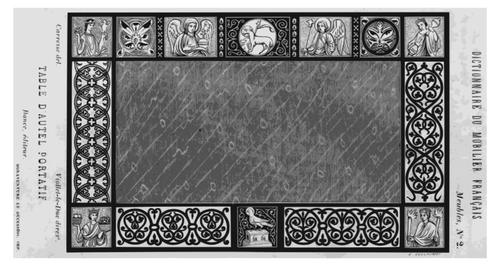 Imagen vectorial de mesa altar sagrado