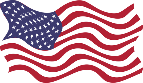 Amerikansk flagg i en vind