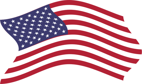 Amerikanska flaggan pÃ¥ en blÃ¥sig dag