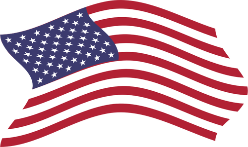 Amerikanska flaggan pÃ¥ en blÃ¥sig dag
