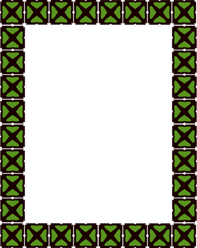 Moldura quadrada em clip-art vector preto e verde