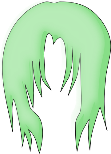 Vektor ilustrasi hijau rambut untuk anak angka