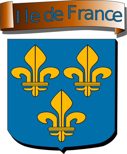 Vector graphics  of coat of arms of Ile de France
