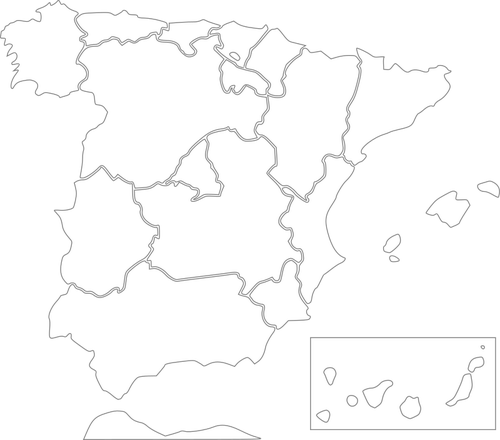 Imagine vectorialÄƒ de harta regiunilor spaniolÄƒ