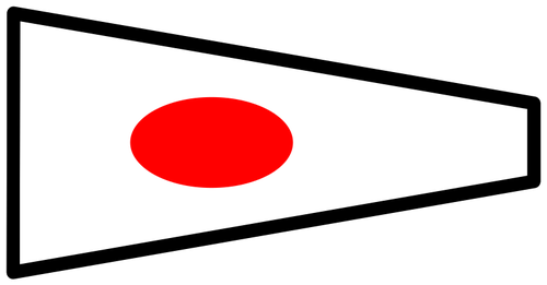 SignÃ¡lu japonskou vlajkou Vektor Klipart