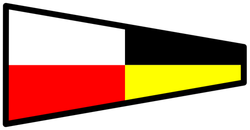 Vektorbild av avsmalnande flagga pÃ¥ ett fartyg