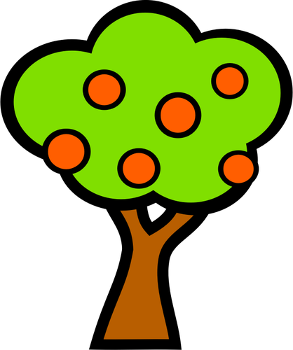 Vektorgrafiken von Orangenbaum fÃ¼r cartoon