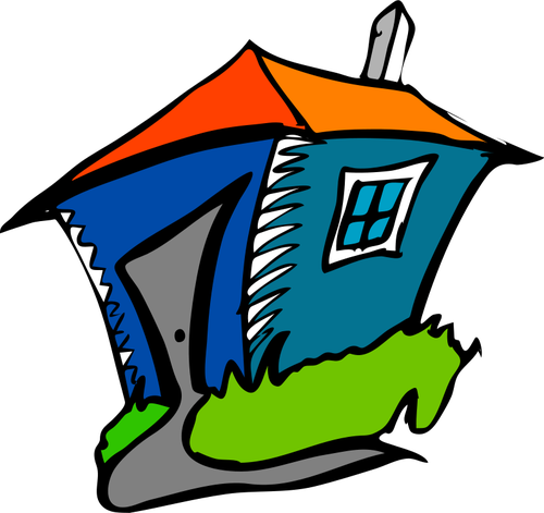 Cartoon vector graphics of a house