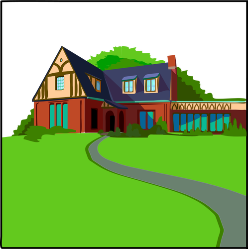 Country house vektor gambar