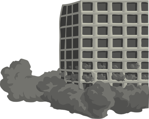 Vector image of building demolition