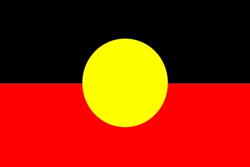 Flaga Australijskich AborygenÃ³w wektor wyobraÅ¼enie o osobie