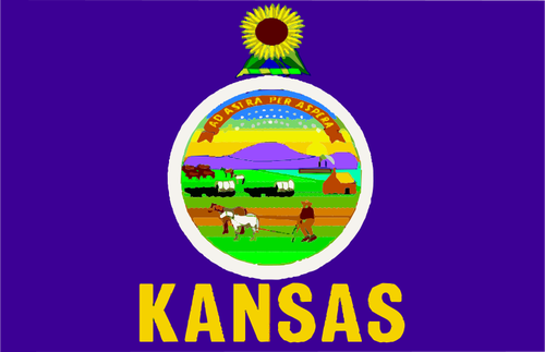 Vektorgrafik med Kansas flagga