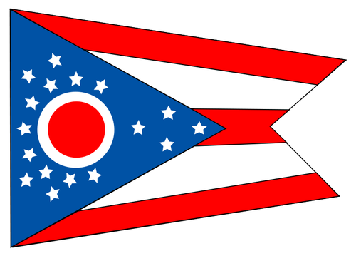 Bandeira da ilustraÃ§Ã£o do vetor de estado de Ohio