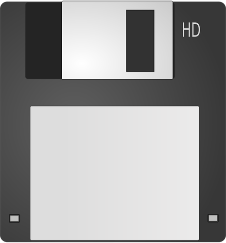 GrÃ¥tone datamaskinen diskett vektorgrafikk utklipp