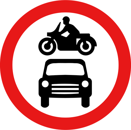 Brak pojazdÃ³w silnikowych wektor znak drogowy