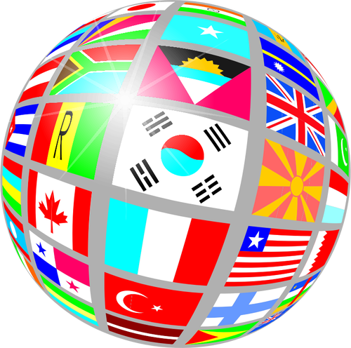 Globe figur med flagg