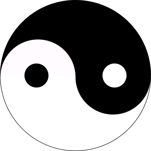 Image de vecteur pour le Yin-yang noir et blanc