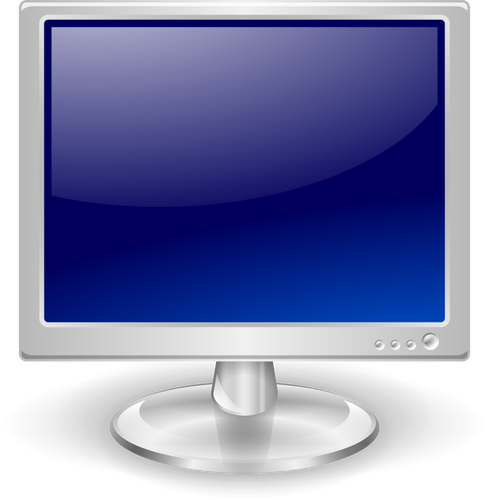 Image de vecteur de moniteur LCD bleu