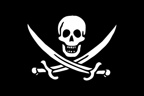 Bandiera pirata teschio e spade immagine vettoriale