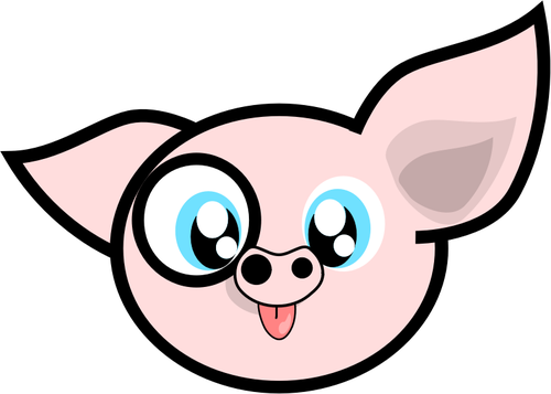 Vektor illustration av gris med en monokel i sitt hÃ¶gra Ã¶ga
