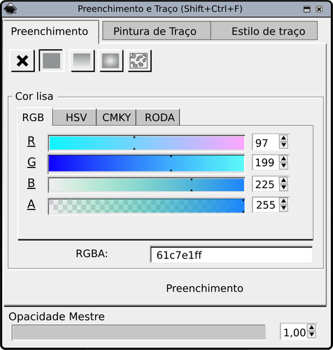 Immagine vettoriale di Inscape colore selezione finestra