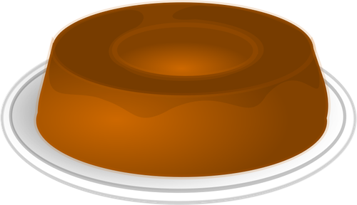 Karmelowy pudding na pÅ‚ycie grafika wektorowa