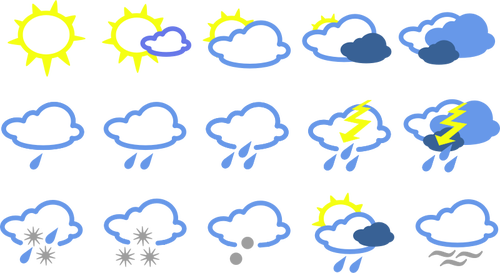 Prognoza pogody symbole zbiÃ³r wektorÃ³w